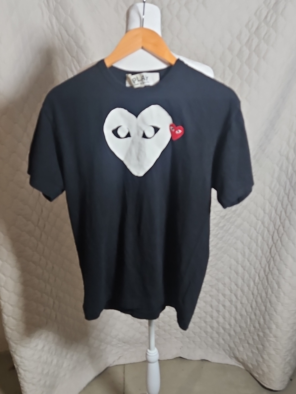 PLAY Comme Des Garçons Double Heart Cotton Tshirt